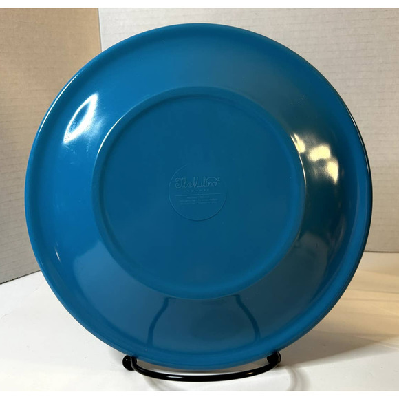 IL Mulino New York Set Of (5) 100% Melamine Turquoise Blue Abstract Print Plates - Picture 9 of 10
